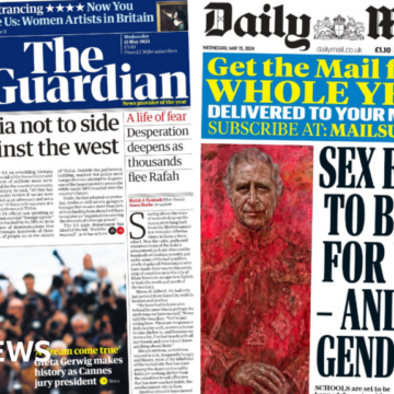 The Papers: King's new portrait and US warnings to Georgia