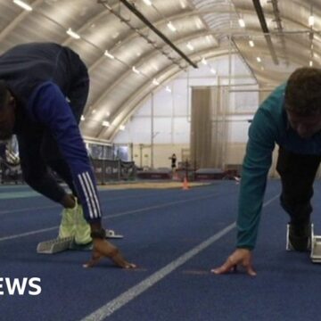 BBC presenter Mike Bushell lines up with Zharnel Hughes