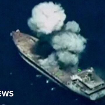 US and allies sink mock enemy ship in military drill