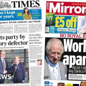 The Papers: 'Starmer splits party' and 'no Royal reunion'