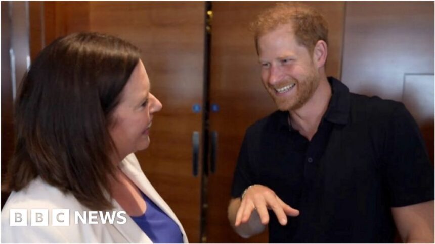 Prince Harry tells BBC ‘it’s great’ to be back in UK