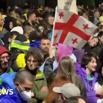 Thousands protest outside Georgia parliament against foreign influence bill