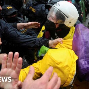 Riot police move in against Georgia protesters