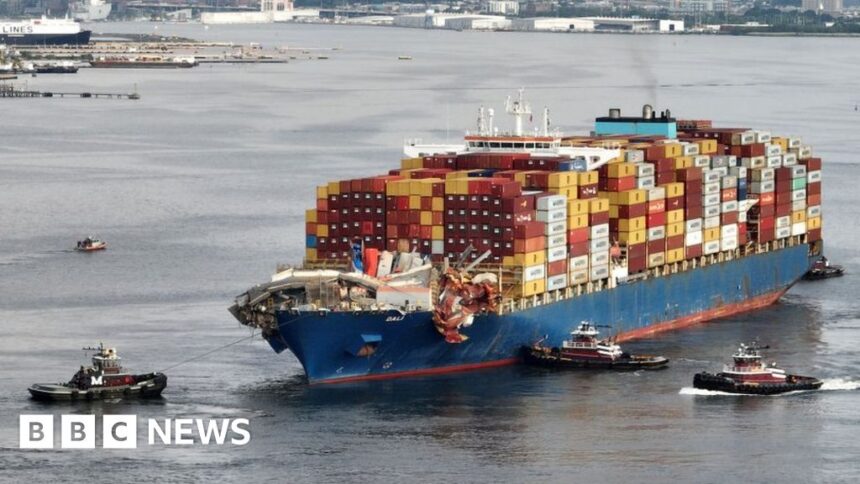 Dali: Ship that hit Baltimore bridge on the move again