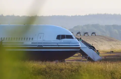 Reuters Plane at airfield 