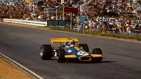 Getty Images South African GP, Kyalami 7th March 1970. Jack Brabham, Brabham-Cosworth BT33, race winner
