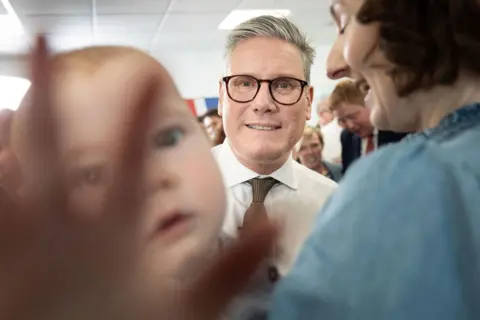 Stefan Rousseau/PA Media Labour Party leader Sir Keir Starmer at Worcester City Football Club where he met Labour supporters whilst campaigning in the West Midlands for this year’s General Election, 29 May 2024.