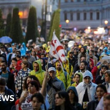 Thousands march in Georgia over foreign influence bill