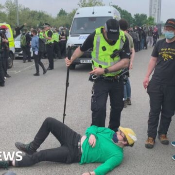 Police officer bitten and five others injured at pro-Palestinian demo