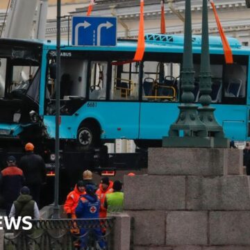 Three dead after bus falls into river in St Petersburg