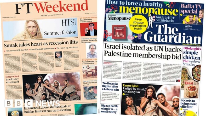The Papers: 'Recession lifts' and Eurovision 'discord'
