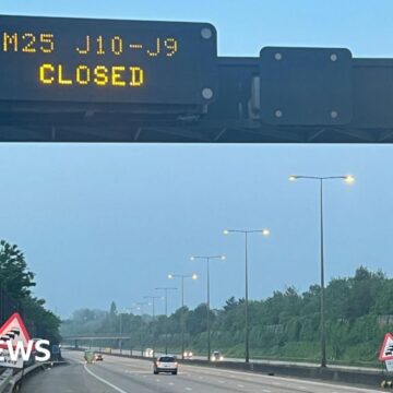 M25 closure in place as road work starts in Surrey