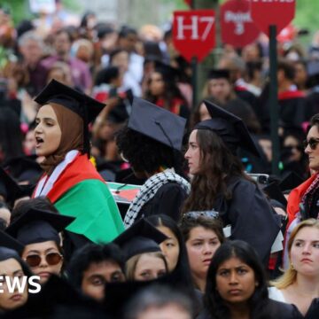 Pro-Palestine protest at Harvard commencement ceremony