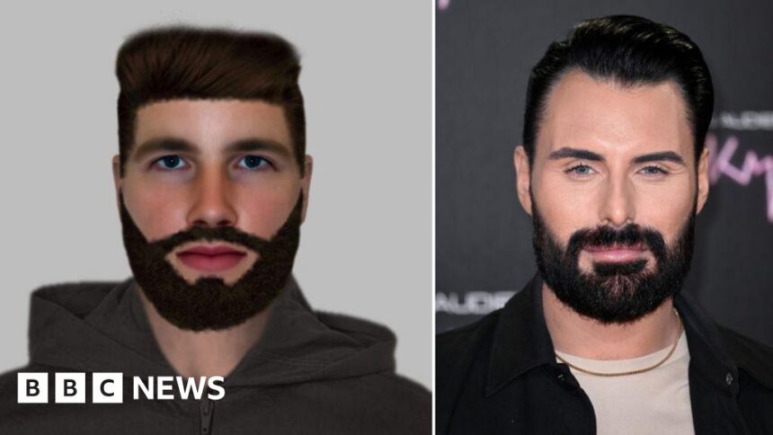 Rylan Clark reacts after he is compared to e-fit