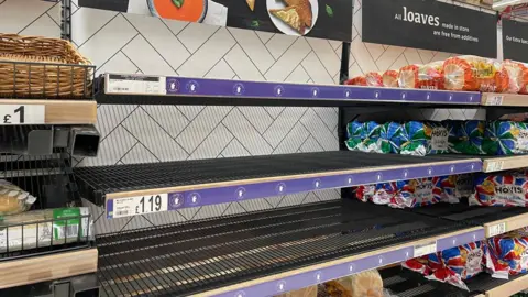 BBC empty bread shelves