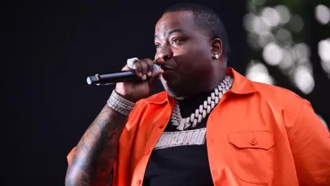 Getty Images Singer Sean Kingston performing in June 2023