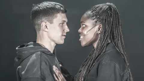 Marc Brenner Tom Holland and Francesca Amewudah-Rivers in Romeo & Juliet in Romeo & Juliet