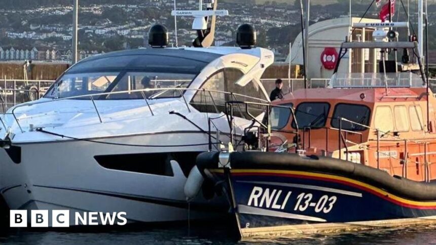 Exmouth RNLI rescues motor yacht in 11-hour operation