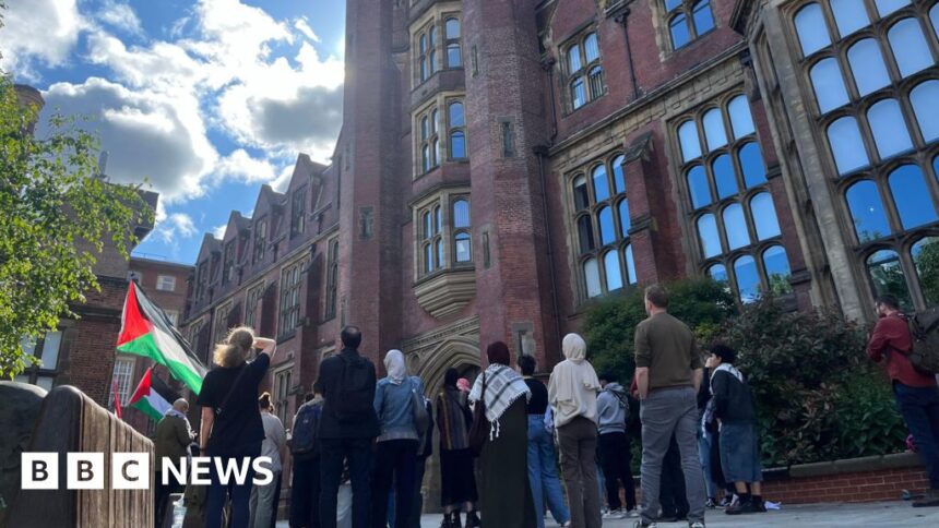 Gaza war protesters barricade themselves inside Newcastle University