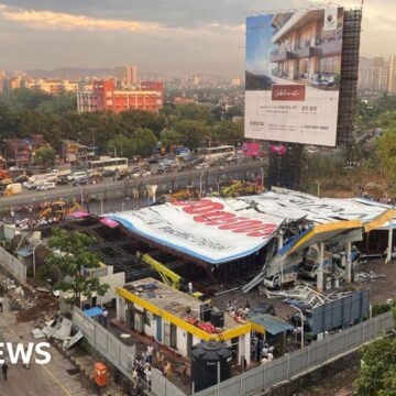 Eight killed and dozens injured after Mumbai billboard collapse