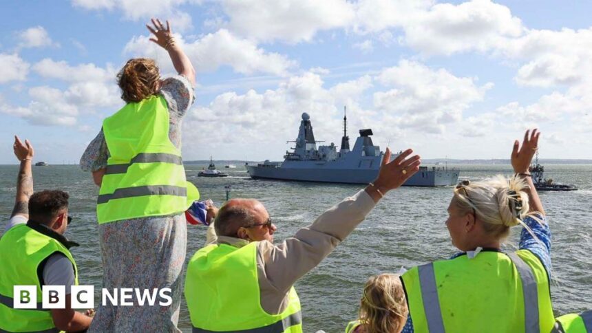Royal Navy’s HMS Duncan leaves Portsmouth to protect trade routes