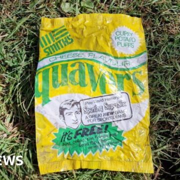 Fifty-year-old crisp packet found in garden