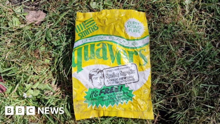 Fifty-year-old crisp packet found in garden