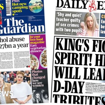 The Papers: Alcohol abuse 'costs £27bn' and 'King's fighting spirit'