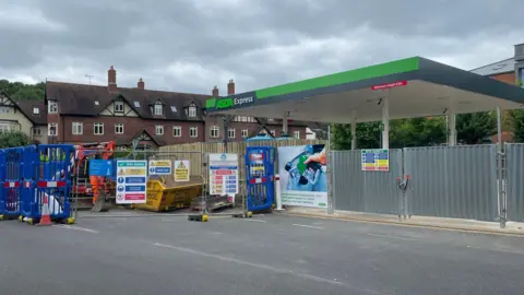 BBC/Daniel Sexton The impacted petrol station