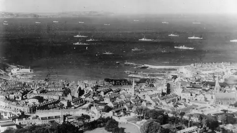 With kind permission of the Public Record Office of Northern Ireland The D-Day fleet off the coast of Bangor, Northern Ireland