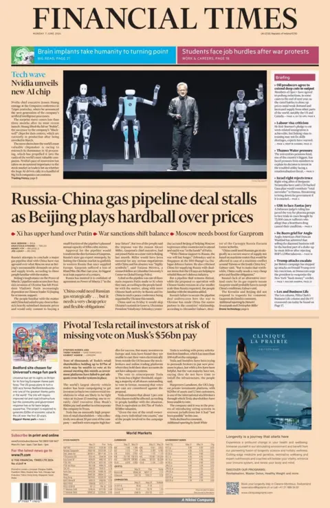 The headline in the Financial Times reads: Russia-China gas pipeline deal stalls as Beijing plays hardball over prices