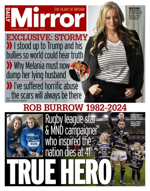 The headline in the Daily Mirror reads: True Hero