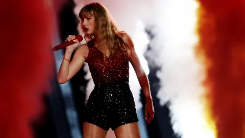 Getty Images Taylor Swift during her reputation set