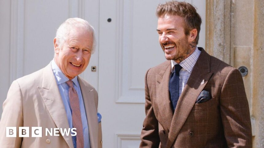 David Beckham swaps beekeeping tips with King Charles