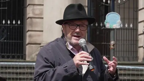 BBC George Galloway launching the Workers Party of Britain's general election campaign in Ashton-under-Lyne