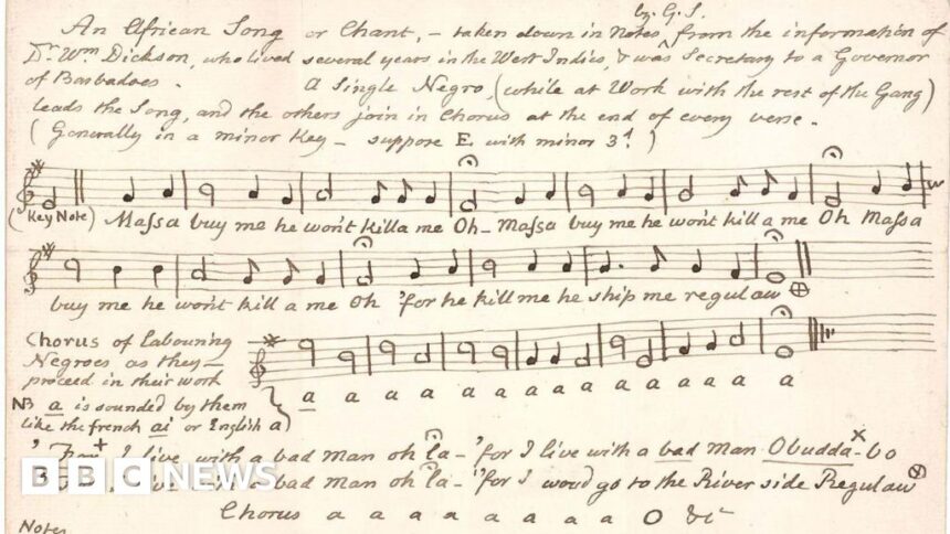 Barbados’ oldest sheet music to unlock enslaved people’s voices